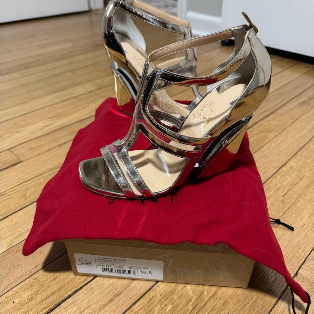 Silver Strappy High Heels